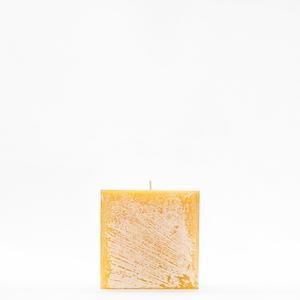 4x4x4 Yellow Frosted Square Pillar Candle