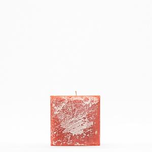 4x4x4 Orange Frosted Square Pillar Candle