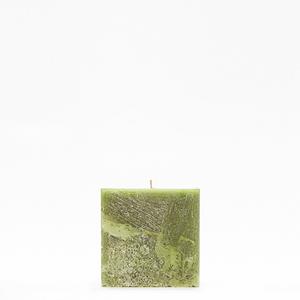 4x4x4 Green Frosted Square Pillar Candle