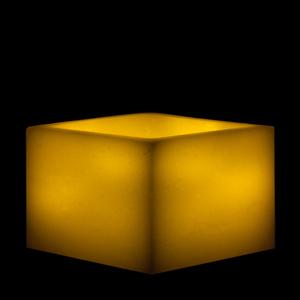 5x5x3 Square Flameless Large Pillar Candles Ivory