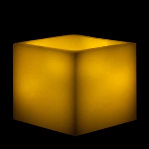 5x5x4 Square Flameless Large Pillar Candles Ivory