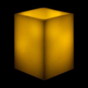 5x5x6 Square Flameless Large Pillar Candles Ivory