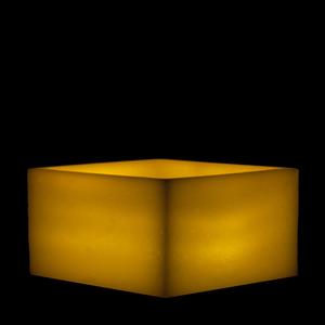 6x6x3 Flameless Large Square Pillar Candle Ivory