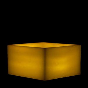 8x8x4 Extra Large Square Pillar Flameless Candle Ivory
