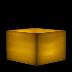 8x8x5 Extra Large Square Pillar Flameless Candle Ivory