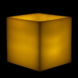 8x8x7 Extra Large Square Pillar Flameless Candle Ivory