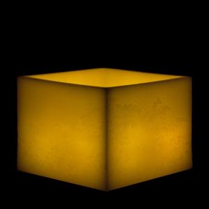 10x10x7 Flameless Extra Large Square Pillar Candle Ivory