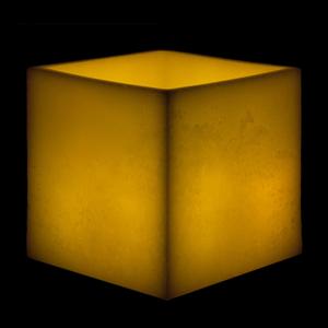 10x10x9 Flameless Extra Large Square Pillar Candle Ivory