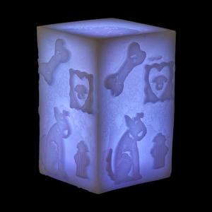 Handmade Hollow Dog Themed Wax Luminary Art Sculpture