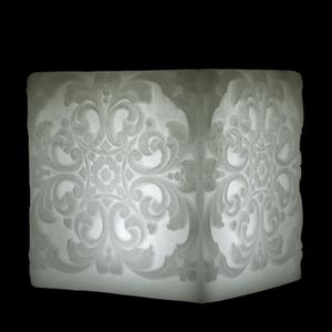 Handmade Hollow Vintage Victorian Floral Wax Luminary Art Sculpture