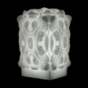 Handmade Hollow Venetian Floral Wax Luminary Art Sculpture