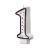 Colorful Birthday Candle - Number 1 - Polka Dot Number Cake Toppers