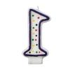 Colorful Birthday Candle - Number 1 - Polka Dot Number Cake Toppers