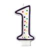 Colorful Birthday Candle - Number 1 - Polka Dot Number Cake Toppers