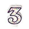 Colorful Birthday Candle - Number 3 - Polka Dot Number Cake Toppers