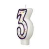 Colorful Birthday Candle - Number 3 - Polka Dot Number Cake Toppers