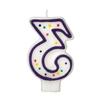 Colorful Birthday Candle - Number 3 - Polka Dot Number Cake Toppers