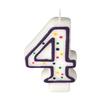 Colorful Birthday Candle - Number 4 - Polka Dot Number Cake Toppers