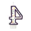 Colorful Birthday Candle - Number 4 - Polka Dot Number Cake Toppers