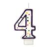 Colorful Birthday Candle - Number 4 - Polka Dot Number Cake Toppers