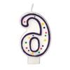 Colorful Birthday Candle - Number 6 - Polka Dot Number Cake Toppers