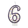 Colorful Birthday Candle - Number 6 - Polka Dot Number Cake Toppers