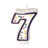 Colorful Birthday Candle - Number 7 - Polka Dot Number Cake Toppers