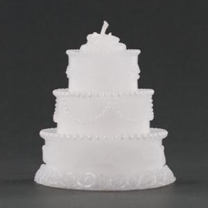 Three Tier White Wedding Cake Candle