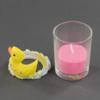 Yellow Duckie Votive Holder With Pink Candle - Baby Shower Favor