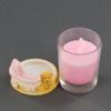 Ceramic Teddy Bear Candle Holder With Pink Baby Carriage - Stroller