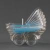 Glass Baby Stroller Candle Holder - Blue Party Favor - It's A Boy!
