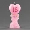Quinceanera Pink Heart Candle