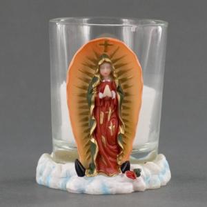 Lady Guadalupe Poly Resin Candle Set - Religious Candle Favor