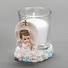 Praying Angel Boy On Clouds Candle Holder- Baptism Party Favor