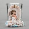 Praying Angel Boy On Clouds Candle Holder- Baptism Party Favor