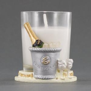 Champagne Bottle In Ice Bucket Candle Holder - Party Favor