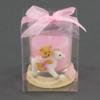 Pink Ceramic Teddy Bear Holder On Rocking Horse - Baby Shower Favor