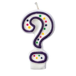 Question Mark Shaped Colorful Candle - Polka Dot Number Cake Toppers