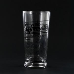Libbey Decorated 15.75 Oz Glass - Silk Screened Newspaper Clipping