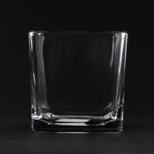 Libbey 4 Inch 22 Oz Large Cube Holder - Thick Glass Square Container