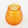 Amber Victorian Glass Candle Holder