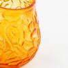 Amber Victorian Glass Candle Holder