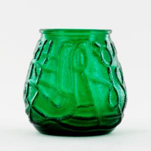 Green Victorian Glass Candle Holder