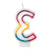 Colorful Birthday Candle - Number 3 - Rainbow Border Cake Toppers