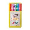 Colorful Birthday Candle -Number 5- Rainbow Border Number Cake Toppers