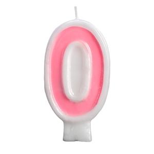 Birthday Candle - Number 0 - Pink Number Cake Toppers