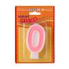 Birthday Candle - Number 0 - Pink Number Cake Toppers