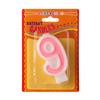 Birthday Candle - Number 9 - Pink Number Cake Toppers