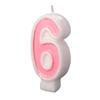 Birthday Candle - Number 6 - Pink Number Cake Toppers