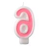 Birthday Candle - Number 6 - Pink Number Cake Toppers